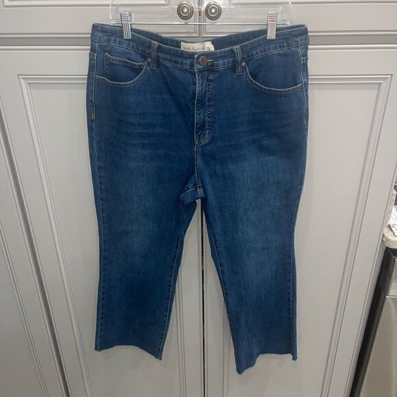 Soft Surroundings Women’s High rise raw hem cropped jeans size 16P - Picture 1 of 8